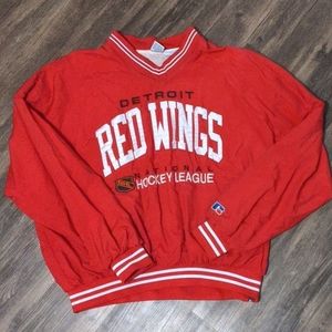 VINTAGE 90s Detroit Red Wings Pullover Jacket